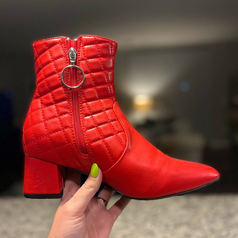 Red Cowboy Heeled Bootie